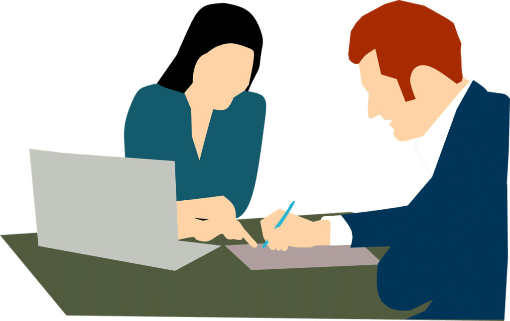 Illustration of personal injury lawyers working on a client case