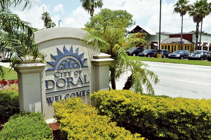 City of Doral, Florida welcome sign