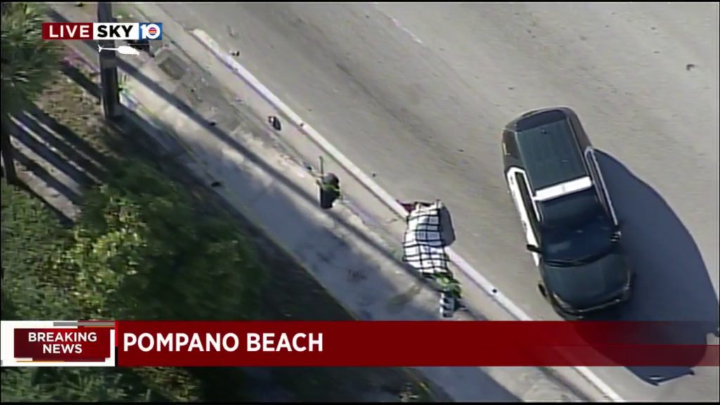 Pompano Beach car accident shot from local news